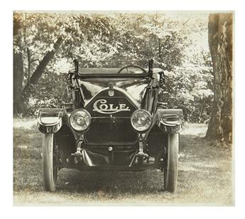 (COLE MOTOR CAR COMPANY) Salesmans album with 18 photos of the Indianapolis-based automobile company titled Cole The Standardized Car.